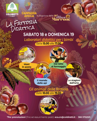 Cuneo – Alla Fiera del Marrone migliaia di bambini tra animali e laboratori di Campagna Amica